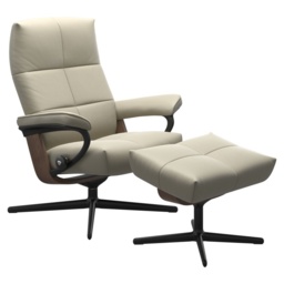 Stressless David Chair With Cross Base - Large - Noblesse Leather - With Footstool - thumbnail 2