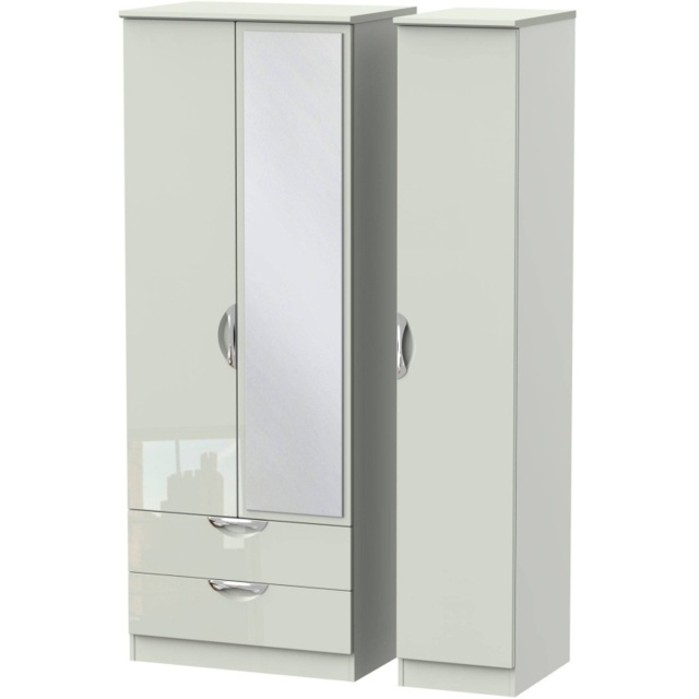 Cambourne Cam142 Tall Triple 2 Drawer Wardrobe With Mirror Door - Finish - image 1