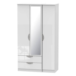 Cambourne Cam142 Tall Triple 2 Drawer Wardrobe With Mirror Door - Finish - thumbnail 4