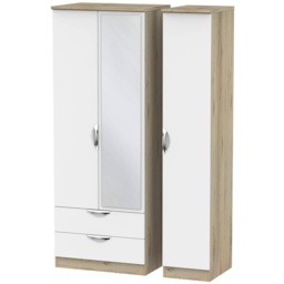 Cambourne Cam142 Tall Triple 2 Drawer Wardrobe With Mirror Door - Finish - thumbnail 6
