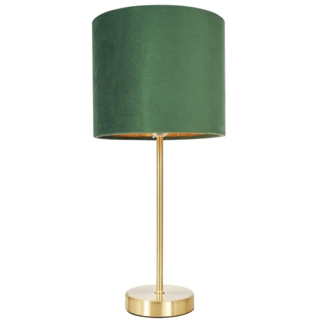 BHS Velvet Table Lamp - Green/Brass - image 1