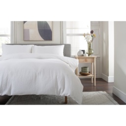 The Lyndon Company Tilly Texture Duvet Set - White - Super King
