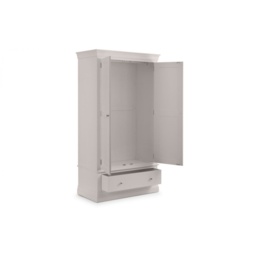 Julian Bowen Clermont 2 Door 1 Drawer Wardrobe - Light Grey - thumbnail 4