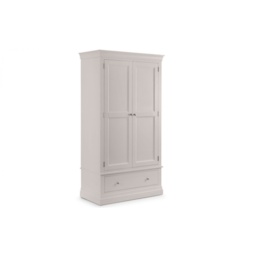 Julian Bowen Clermont 2 Door 1 Drawer Wardrobe - Light Grey - thumbnail 3