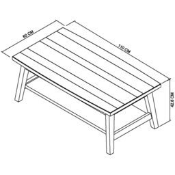 Brandon Rustic Oak Rectangular Coffee Table - thumbnail 4