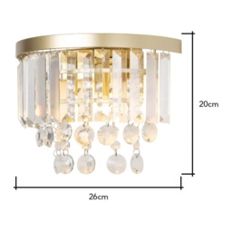 BHS Paladina Wall Light - Brass/Clear - thumbnail 2