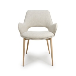 Collins Fabric Dining Chair - Natural - thumbnail 1