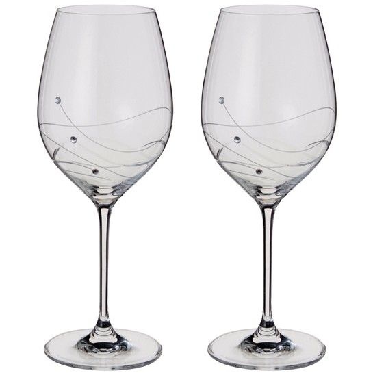 Dartington Glitz Goblet Wine Glasses Pair