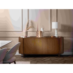 Davos Wide Sideboard - Brushed Bronze/White Marble - thumbnail 1