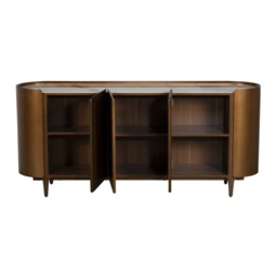 Davos Wide Sideboard - Brushed Bronze/White Marble - thumbnail 4