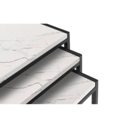 Julian Bowen Tribeca Nest Of 3 Tables - White Marble - thumbnail 3