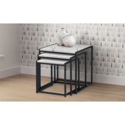 Julian Bowen Tribeca Nest Of 3 Tables - White Marble