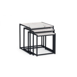 Julian Bowen Tribeca Nest Of 3 Tables - White Marble - thumbnail 2