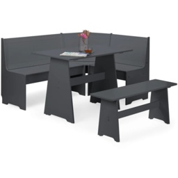 Julian Bowen Newport Corner Dining Set With Storage Bench - Anthracite - thumbnail 2