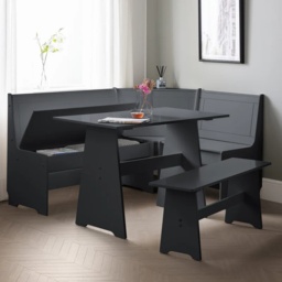 Julian Bowen Newport Corner Dining Set With Storage Bench - Anthracite - thumbnail 1