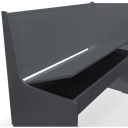 Julian Bowen Newport Corner Dining Set With Storage Bench - Anthracite - thumbnail 6