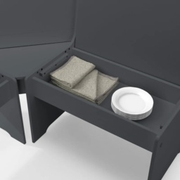 Julian Bowen Newport Corner Dining Set With Storage Bench - Anthracite - thumbnail 7