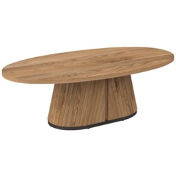 Kingston Rustic Oak Oval Coffee Table - thumbnail 2