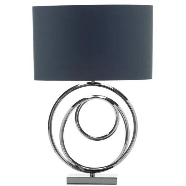 BHS Saturn Swirl Base Table Lamp - Dark Grey Shade - image 1