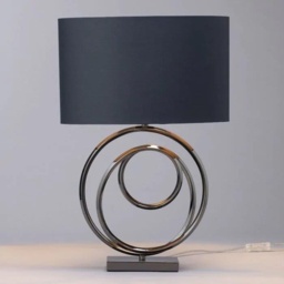 BHS Saturn Swirl Base Table Lamp - Dark Grey Shade - thumbnail 3