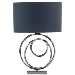 BHS Saturn Swirl Base Table Lamp - Dark Grey Shade - thumbnail 1