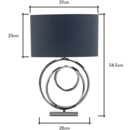 BHS Saturn Swirl Base Table Lamp - Dark Grey Shade - thumbnail 2