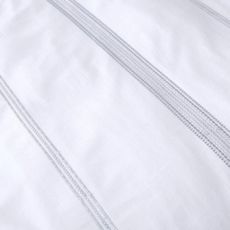 Appletree Boutique Embroidered Band White/ Silver Duvet Cover Set - Super King - thumbnail 2