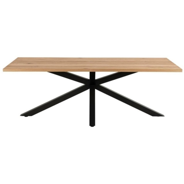 Heaven 220cm Dining Table - Oak Veneer With Matt Black Base - image 1