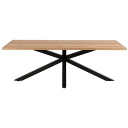 Heaven 220cm Dining Table - Oak Veneer With Matt Black Base - thumbnail 1