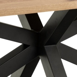 Heaven 220cm Dining Table - Oak Veneer With Matt Black Base - thumbnail 3