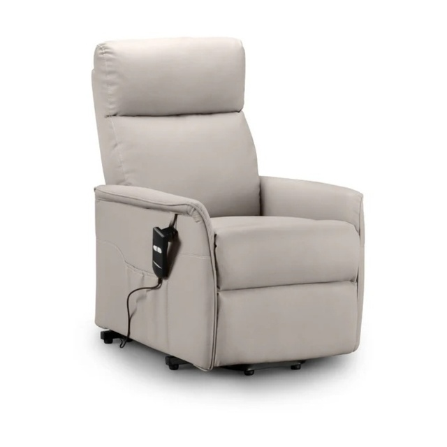 Julian Bowen Helena Rise and Recline Chair- Pebble Faux Leather