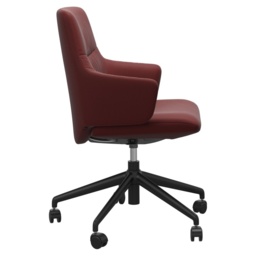 Stressless Mint Low Back Home Office Chair With Arms - Paloma Leather - thumbnail 4