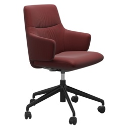 Stressless Mint Low Back Home Office Chair With Arms - Paloma Leather - thumbnail 3