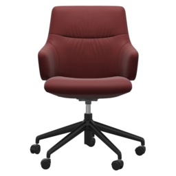 Stressless Mint Low Back Home Office Chair With Arms - Paloma Leather - thumbnail 1