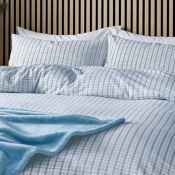Helena Springfield Calico and Chalk Tranquil Check Duvet Set - Blue - Single - thumbnail 2