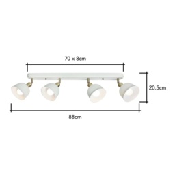 BHS Dale Galley 4 Light Diner Bar Light - Ivory - thumbnail 4