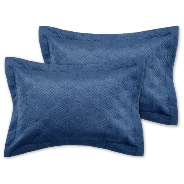 Catherine Lansfield Signature Art Deco Pearl Oxford Pillowcase Pair - Navy Blue - image 1