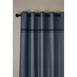 Catherine Lansfield Melville Lined Eyelet Curtains - Blue - W 66 x D 72 - thumbnail 2