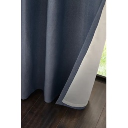 Catherine Lansfield Melville Lined Eyelet Curtains - Blue - W 66 x D 72 - thumbnail 4