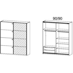 Stuttgart Soft Grey/Alpine White 181cm Wide Sliding Door Wardrobe - thumbnail 5