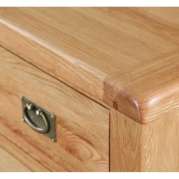 Ascot Rustic Oak Rectangular Large Coffee Table With Drawer and Shelf - thumbnail 3