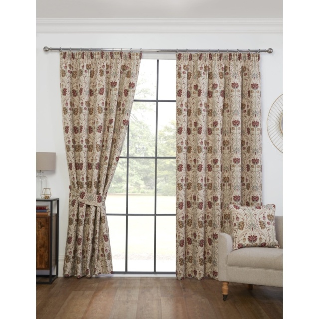Sundour Aylesbury Lined Pencil Pleat Curtains - Natural - W 46 x D 54 - image 1