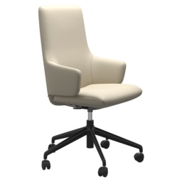 Stressless Laurel High Back Home Office Chair With Arms - Paloma Leather - thumbnail 2