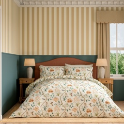 Sanderson Options Clementine Duvet Set - Ochre - Single - thumbnail 1