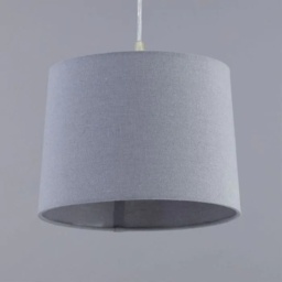 BHS Mira Easy Fit Linen Light Shade 25cm - Grey - thumbnail 4