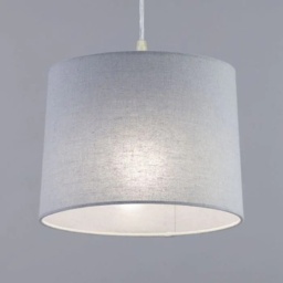 BHS Mira Easy Fit Linen Light Shade 25cm - Grey - thumbnail 2