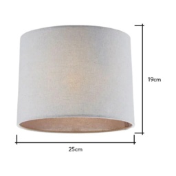 BHS Mira Easy Fit Linen Light Shade 25cm - Grey - thumbnail 7