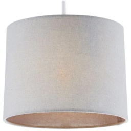 BHS Mira Easy Fit Linen Light Shade 25cm - Grey - thumbnail 6