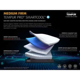 Tempur Pro SmartCool Medium Firm Mattress - EU Small Double - 120cm x 200cm - thumbnail 5