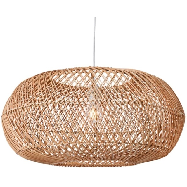 BHS Kyle Large Oval Rattan EasyFit Shade 60cm - Natural - image 1
